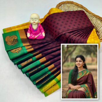 Trendy 3D Embossed Sarees | Semi Silk Sarees