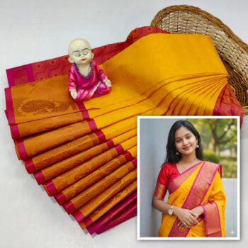 Trendy 3D Embossed Sarees | Semi Silk Sarees