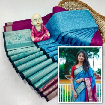 Trendy 3D Embossed Sarees | Semi Silk Sarees
