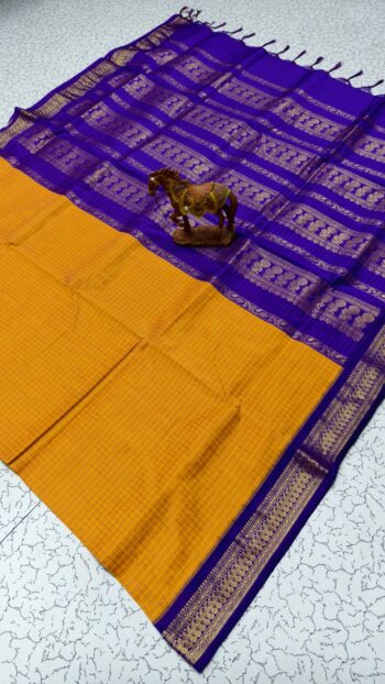 Checked Kalyani Cotton Saree