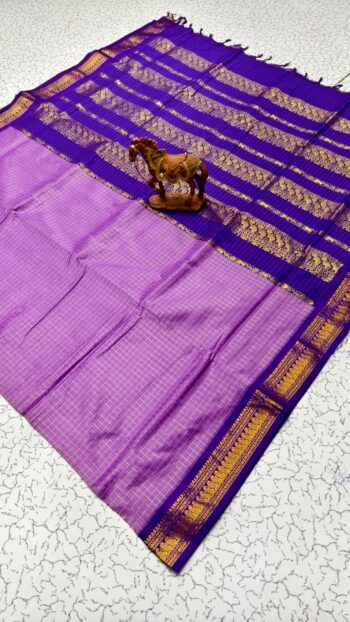 Checked Kalyani Cotton Saree