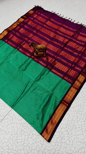 Checked Kalyani Cotton Saree