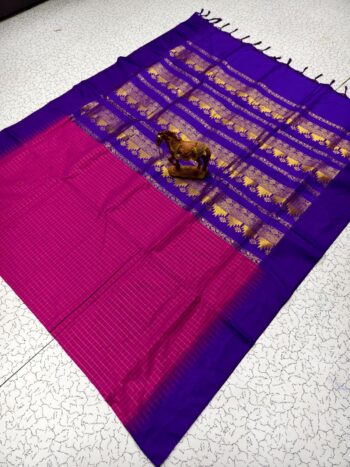 Checked Kalyani Cotton Saree