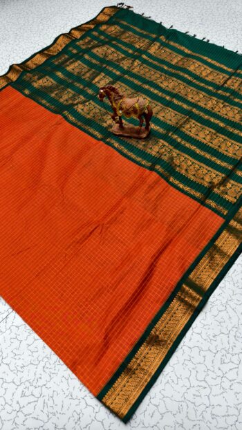 Checked Kalyani Cotton Saree