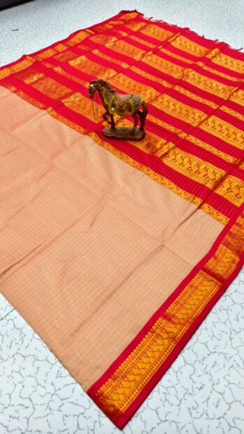Checked Kalyani Cotton Saree