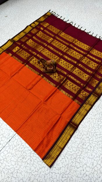 Checked Kalyani Cotton Saree