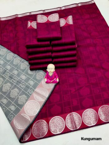 Trendy 3D Embossed Sarees | Semi Silk Sarees