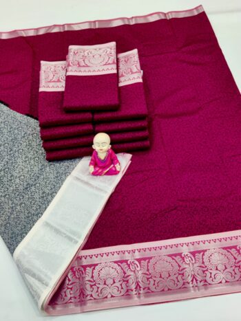 Trendy 3D Embossed Sarees | Semi Silk Sarees