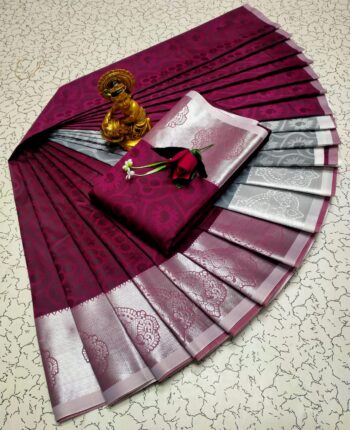 Trendy 3D Embossed Sarees | Semi Silk Sarees